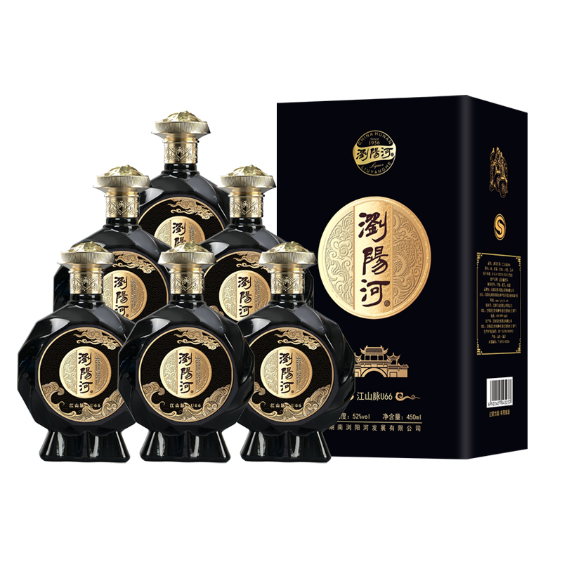 江山脉u66 浓香型白酒 整箱六瓶装52度450ml