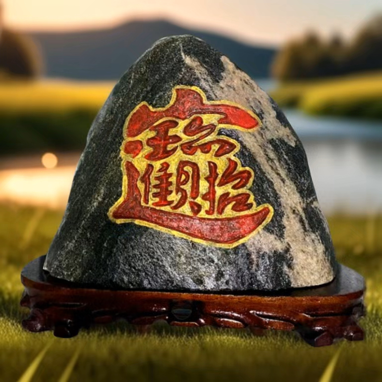 靠山平安石办公室客厅玄关装饰补角摆件好物刻字（直播间一物一拍）