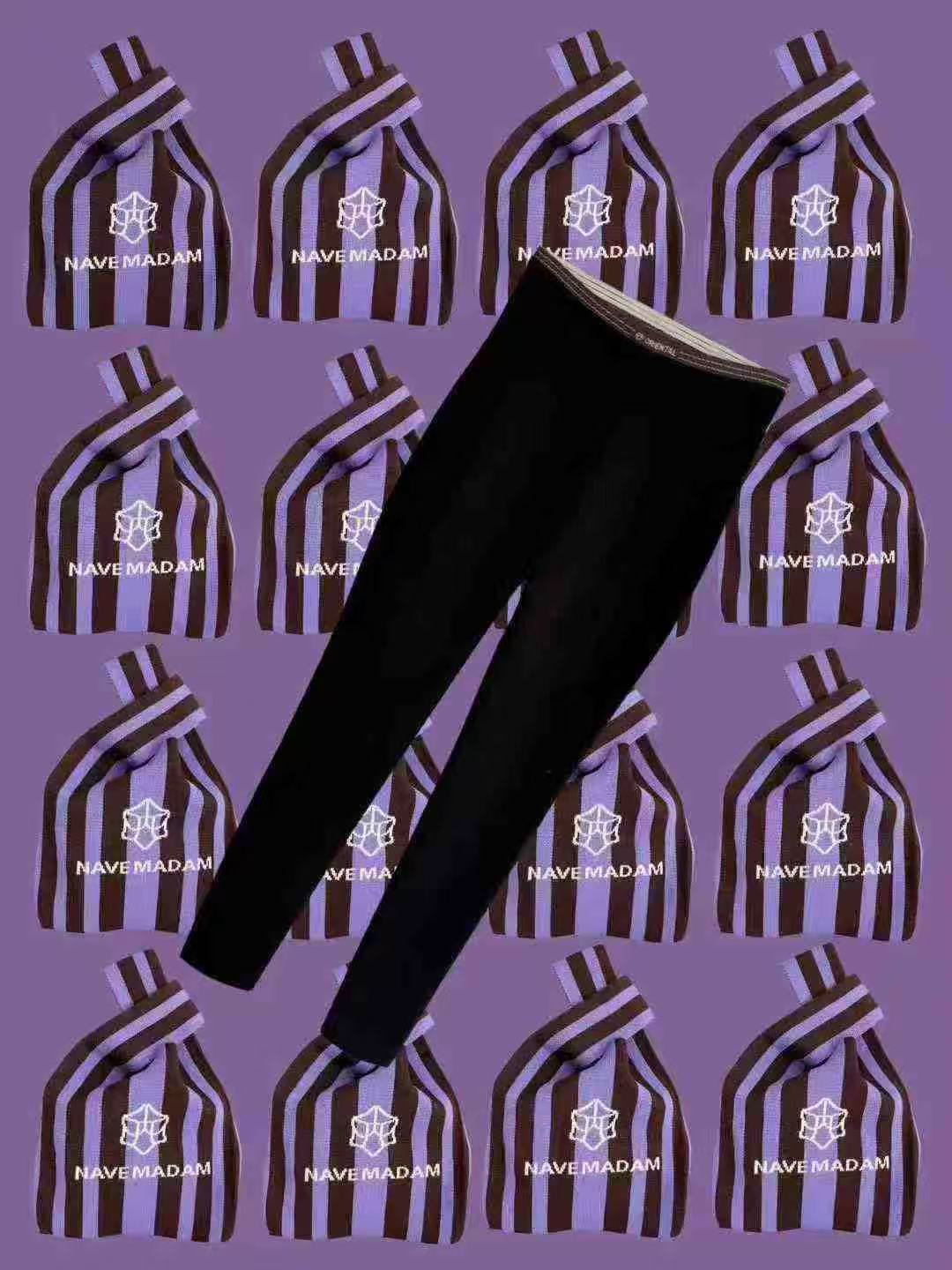 27051 紫袋字母腰300克加绒打底裤