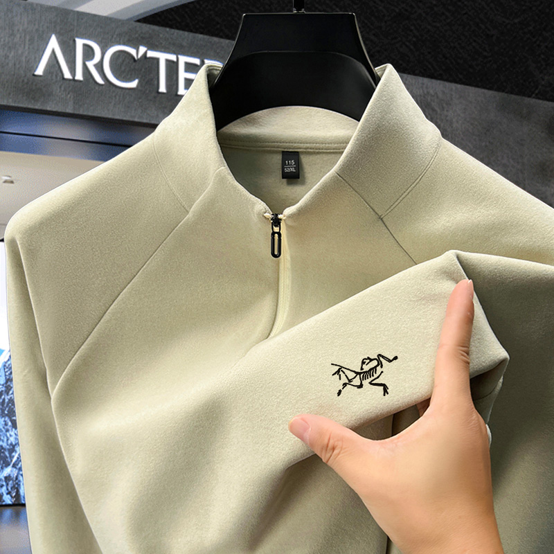 奥特莱斯撤柜丨轻奢男士商务休闲双面绒保暖立领半拉领时尚卫衣