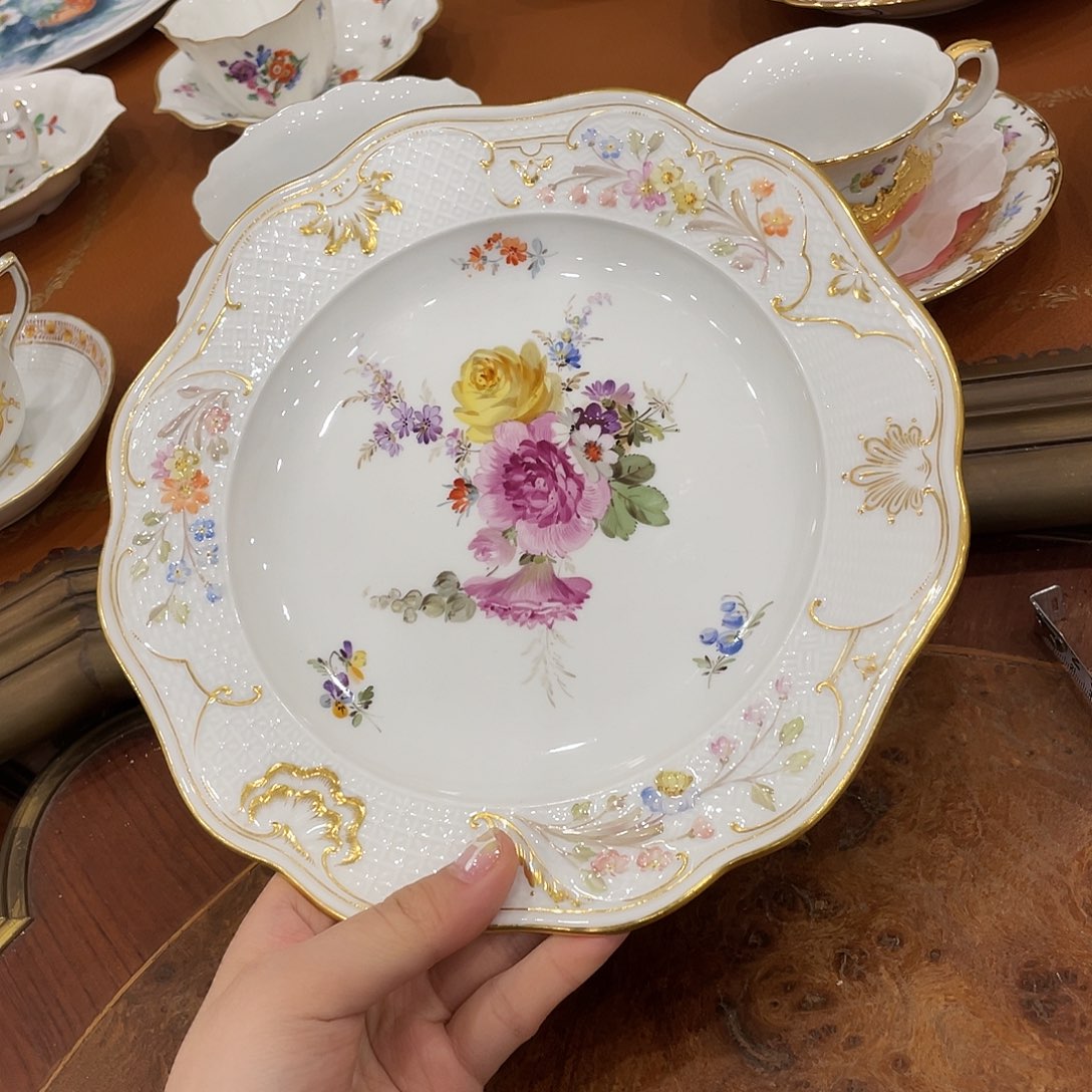 瓷片中古一等甜品盘