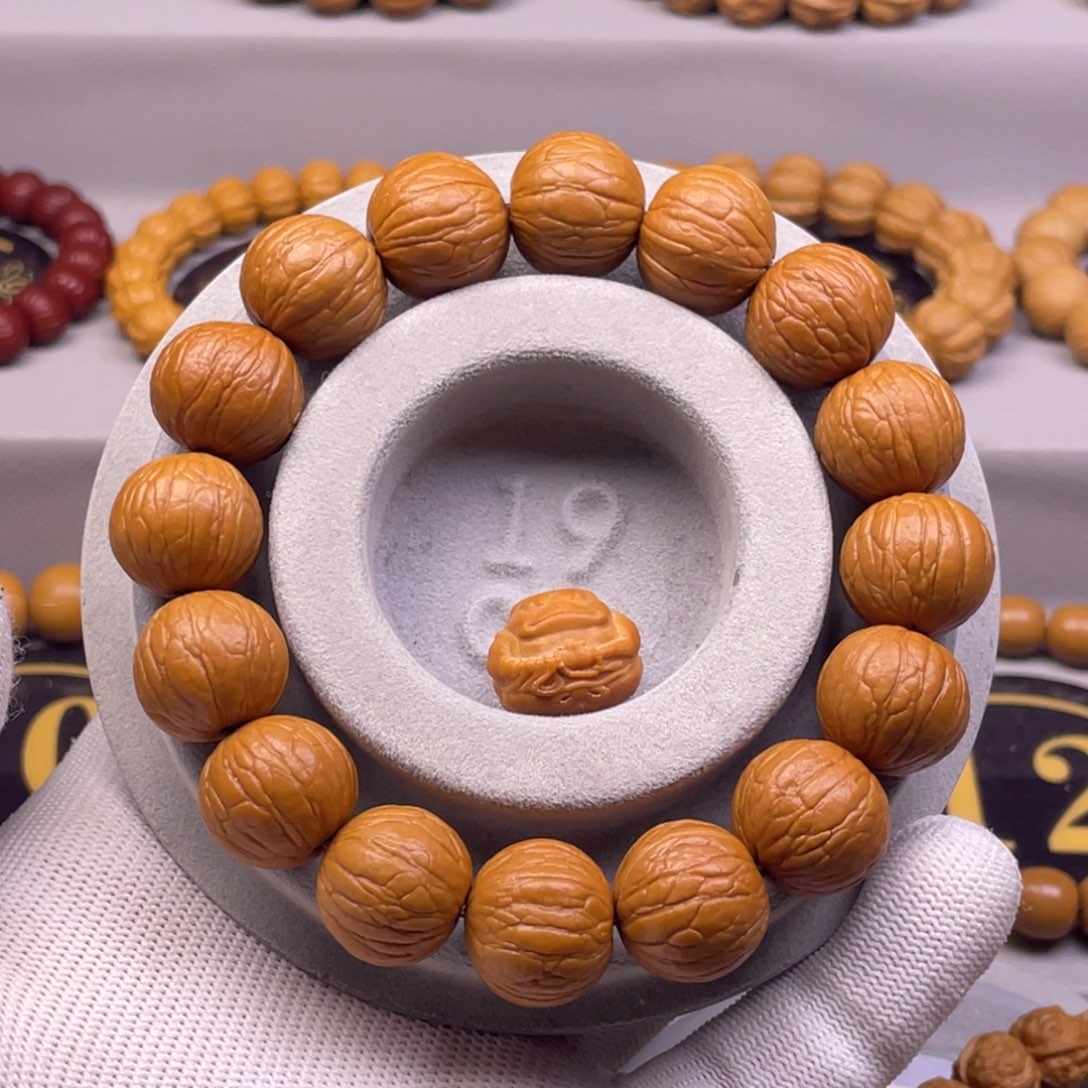 猴头核桃手串齐**@16+聚宝盆无修原皮全品无暇