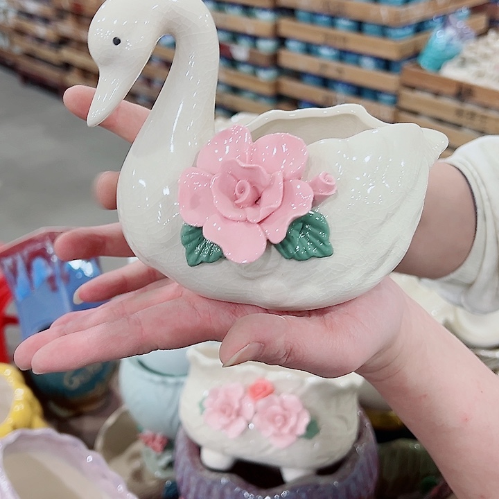 有孔，凑单福利满10元发货陶瓷多肉花盆！