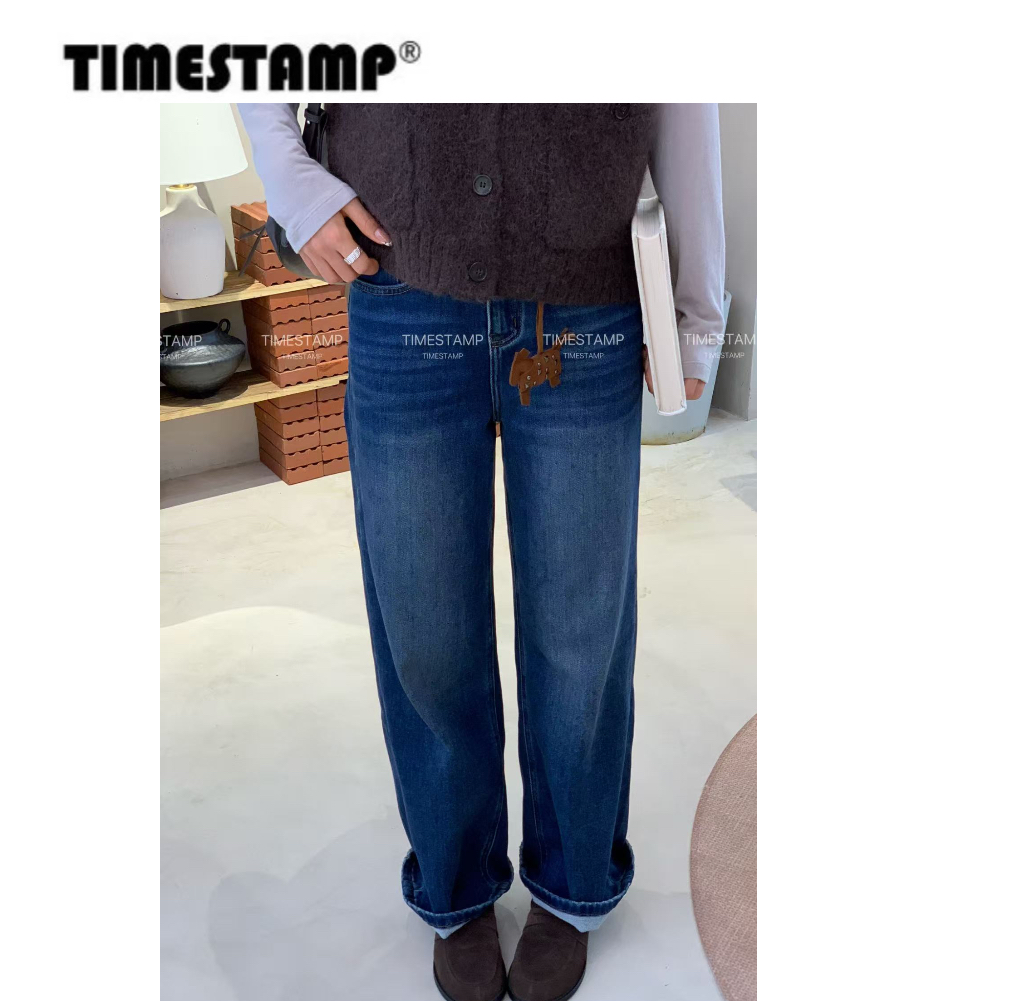 【TIMESTAMP】2025/65020066新款时尚洋气百搭款小马挂件牛仔裤