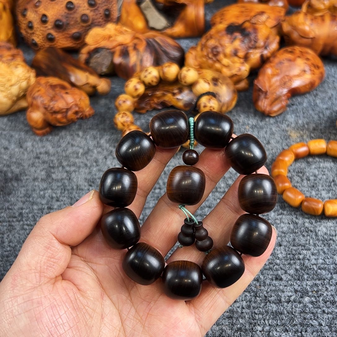 柏木太行崖柏雷雷木手工枣珠18.20