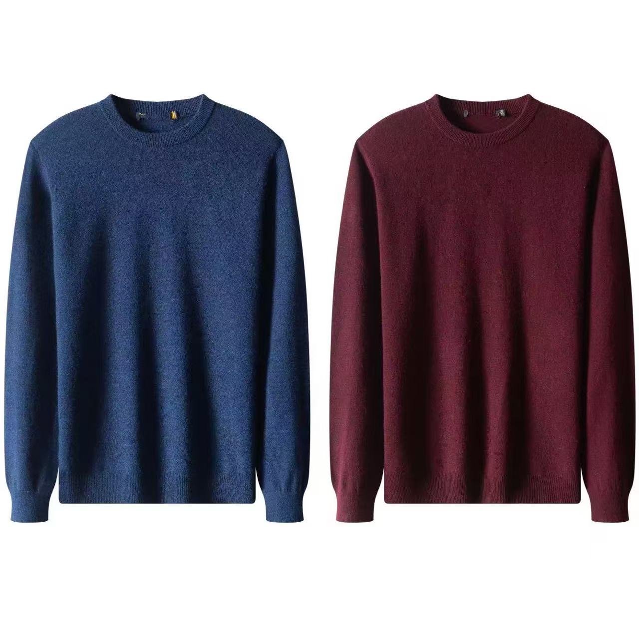 内蒙古2025新春款设计师款简约时尚圆领羊毛衫YFW054