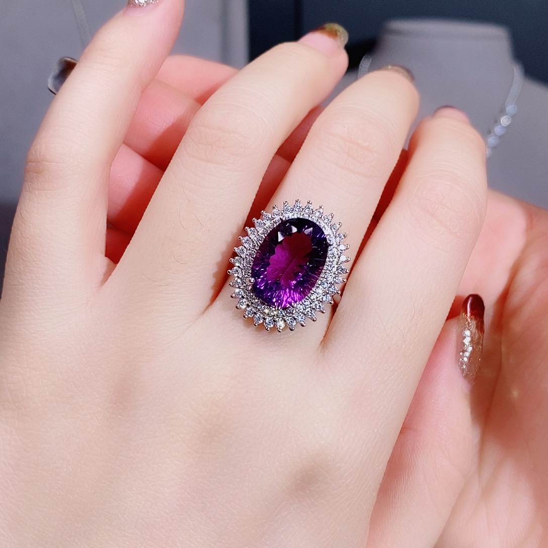 紫晶戒指银S925镶嵌1212