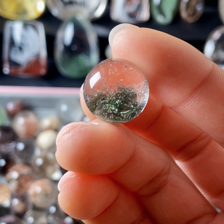 水晶颈饰未镶嵌绿幽16mm