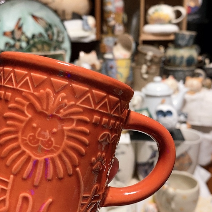 搪瓷狮子马克杯子