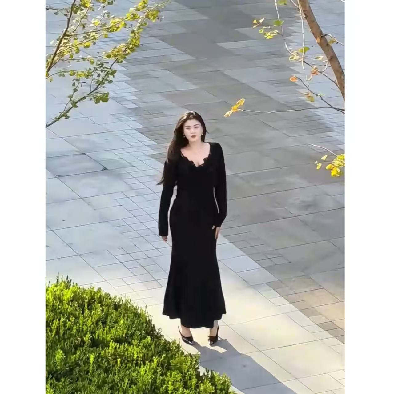 【小稳专属运费补贴6-8】微胖大码秋季气质纯欲吊带连衣裙套装5180