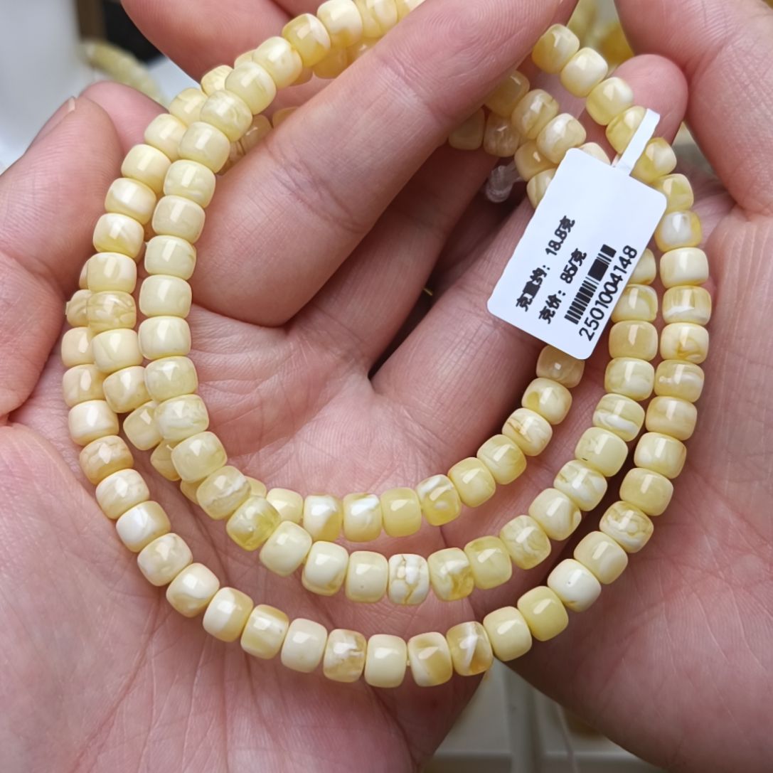 未镶嵌颈饰蜜蜡6精工老型128浓白蜡