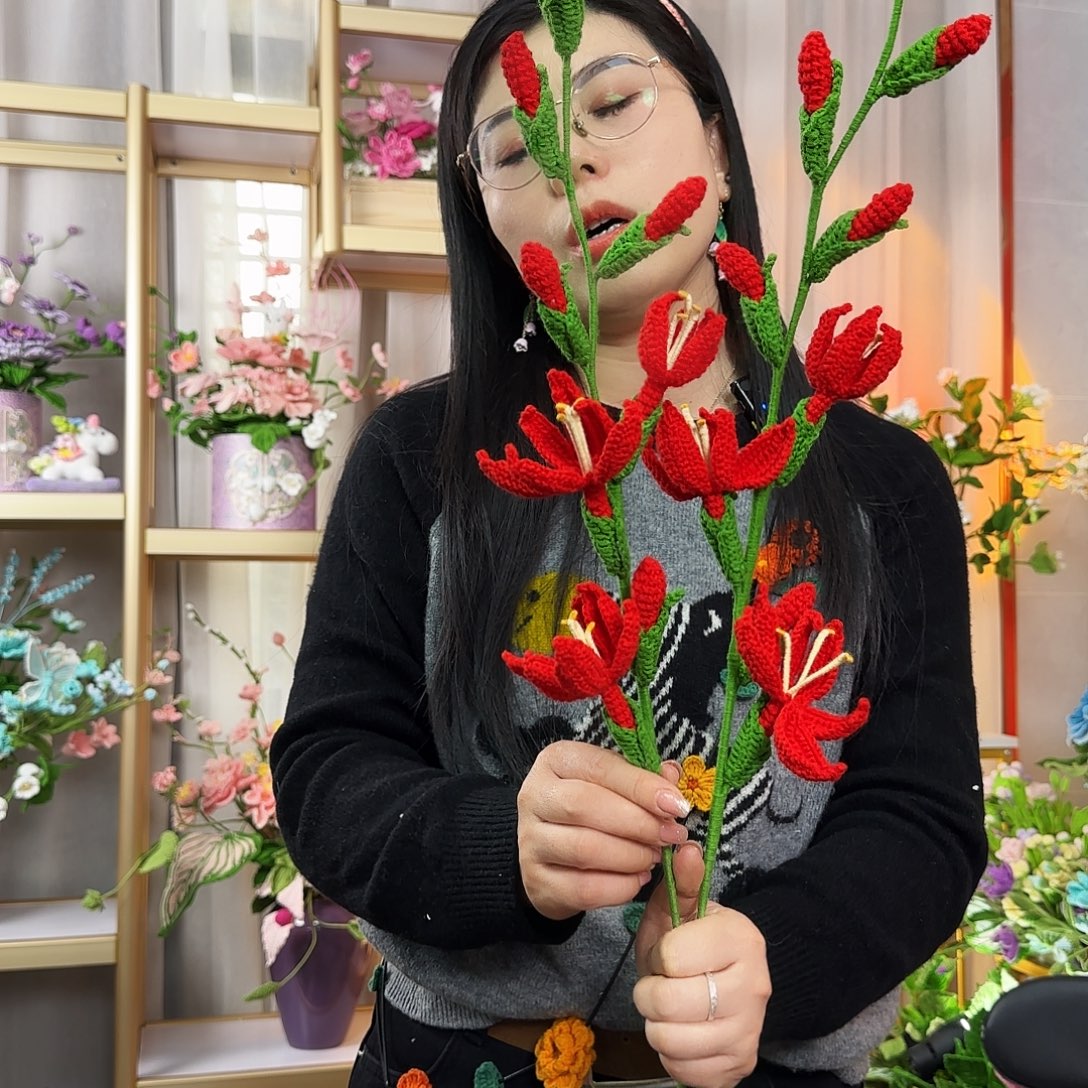 纯手工钩织钩织花束