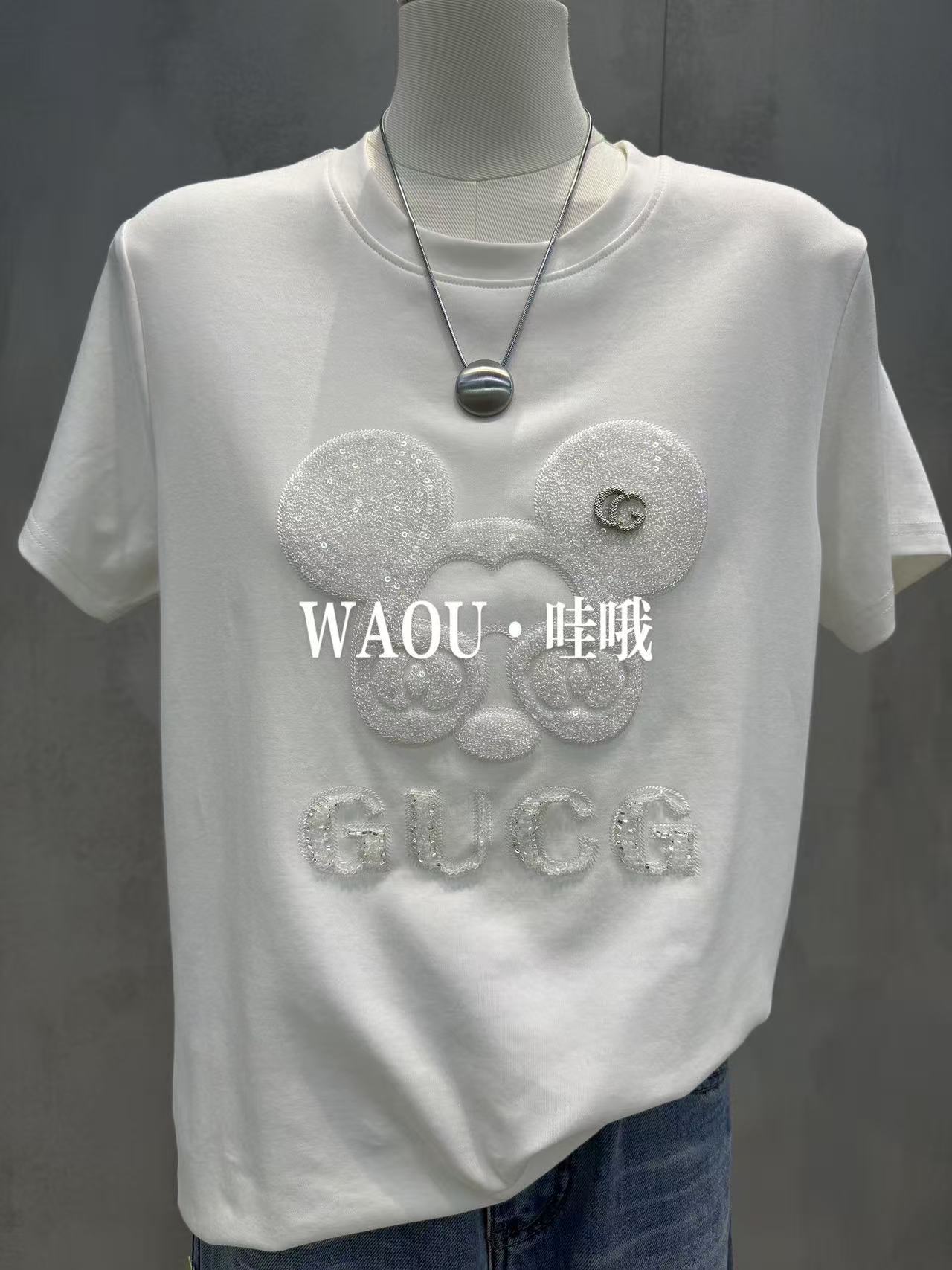 【WAOU】小众设计重工米奇短袖626