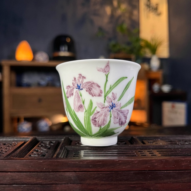 兰玲花铃铛杯 景德镇全手工陶瓷 100cm容量