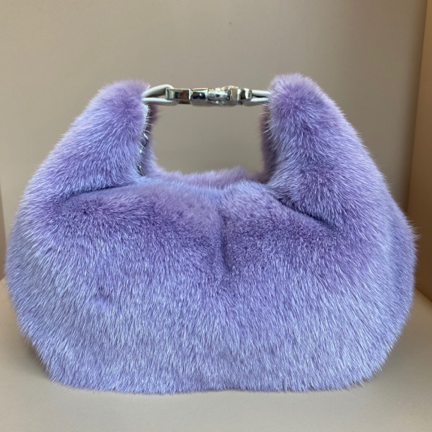 秋冬新款毛绒饺子包女时尚可爱单肩斜挎包小众设计感纯色手提包