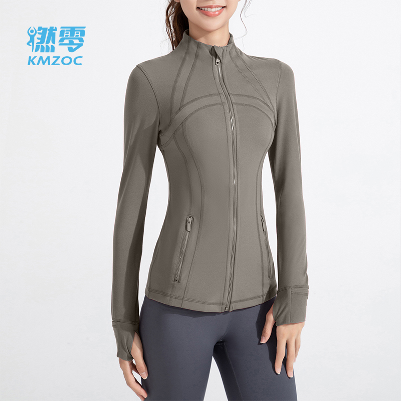 WT03 裸感拼接外套立领拉链瑜伽服