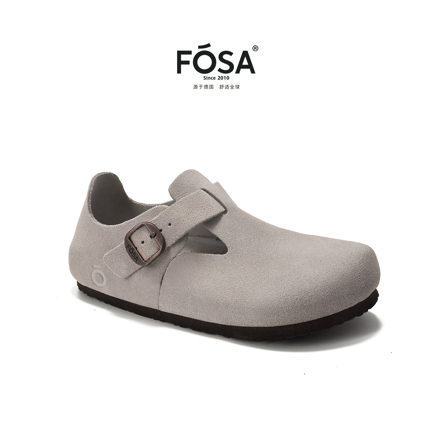 FOSA【张柏芝同款】秋冬休闲通勤男女软木牛皮绒面全包勃肯鞋FS081