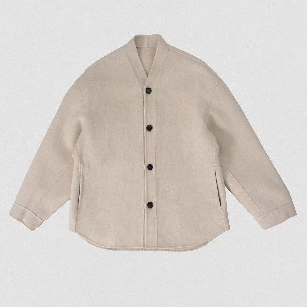 Can/Dong 【灿东私服】无领设计 全手工双面羊毛大衣 