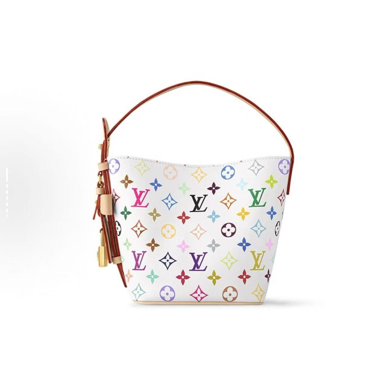 未使用 LouisVuitton/路易威登 【诗诗】 ALL IN BB 白三彩 水桶包