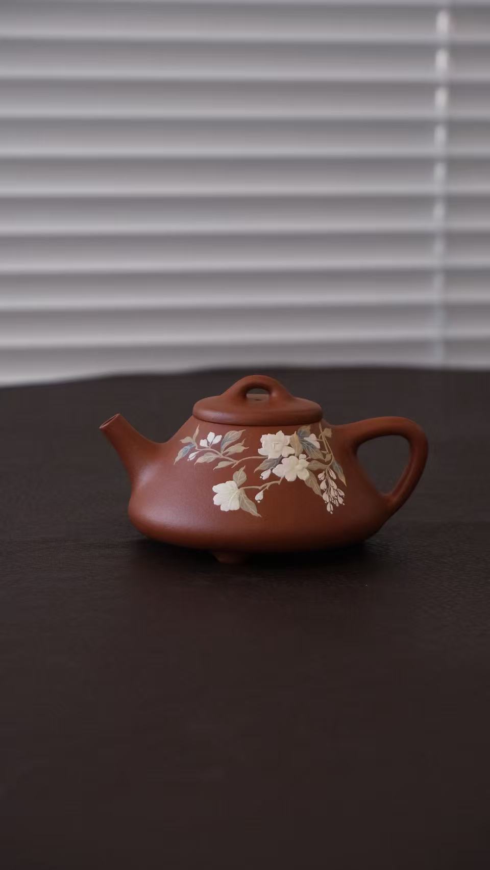 有梦甄选|莫离壶  朱泥  泥绘茉莉花 110cc