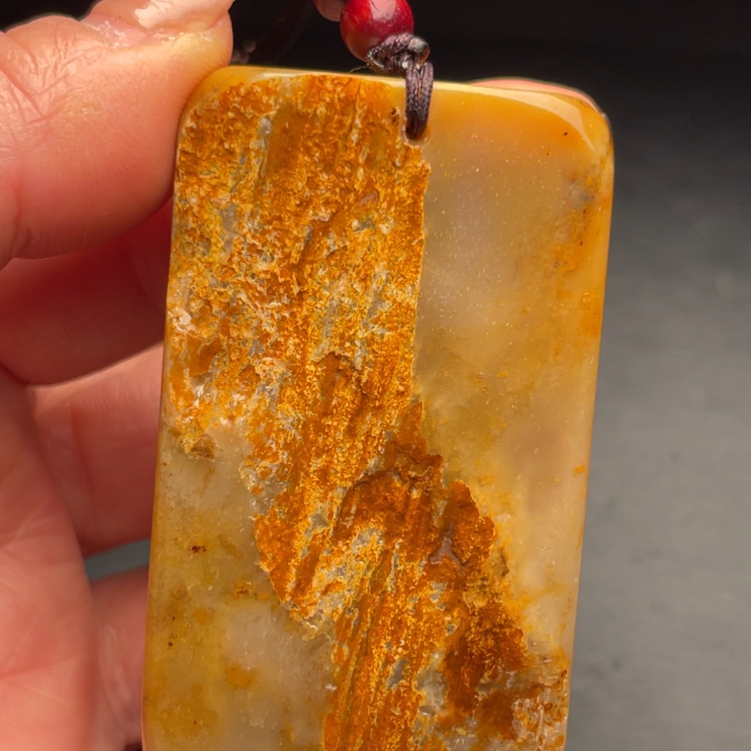 金***花田黄石昌化石手把件挂件