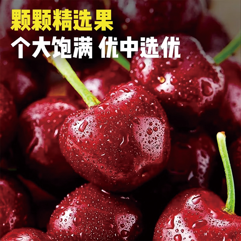 A1智利进口海运车厘子新鲜水果礼盒装当季2-4J樱桃内附果径卡