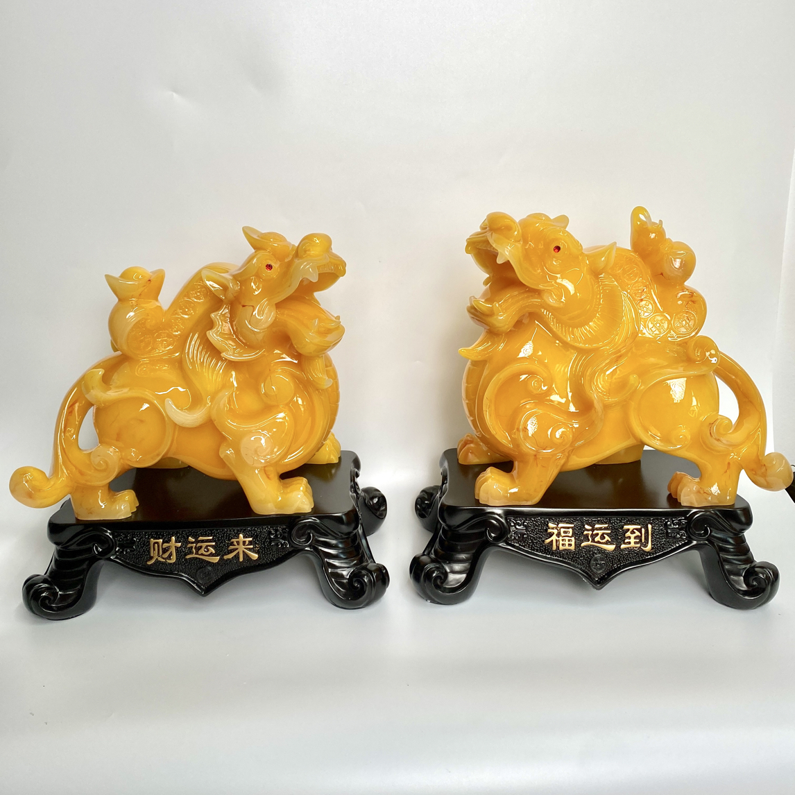旺旺【黄玉色对貔貅】商务家居客厅办公室装饰开业乔迁实用礼品