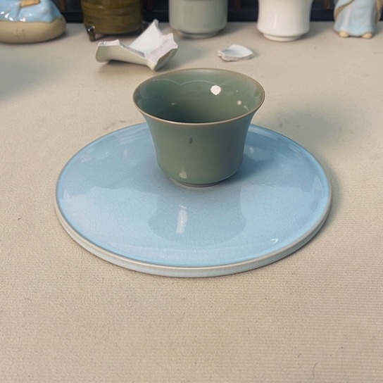 青焱汝瓷仿古马蹄主人杯有瑕福利