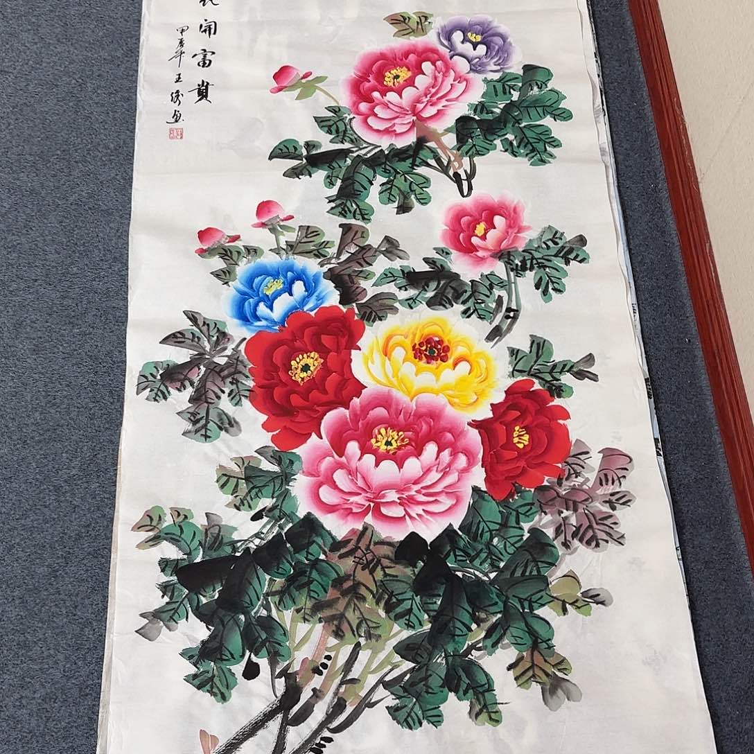 国画尺寸70X138手绘作品