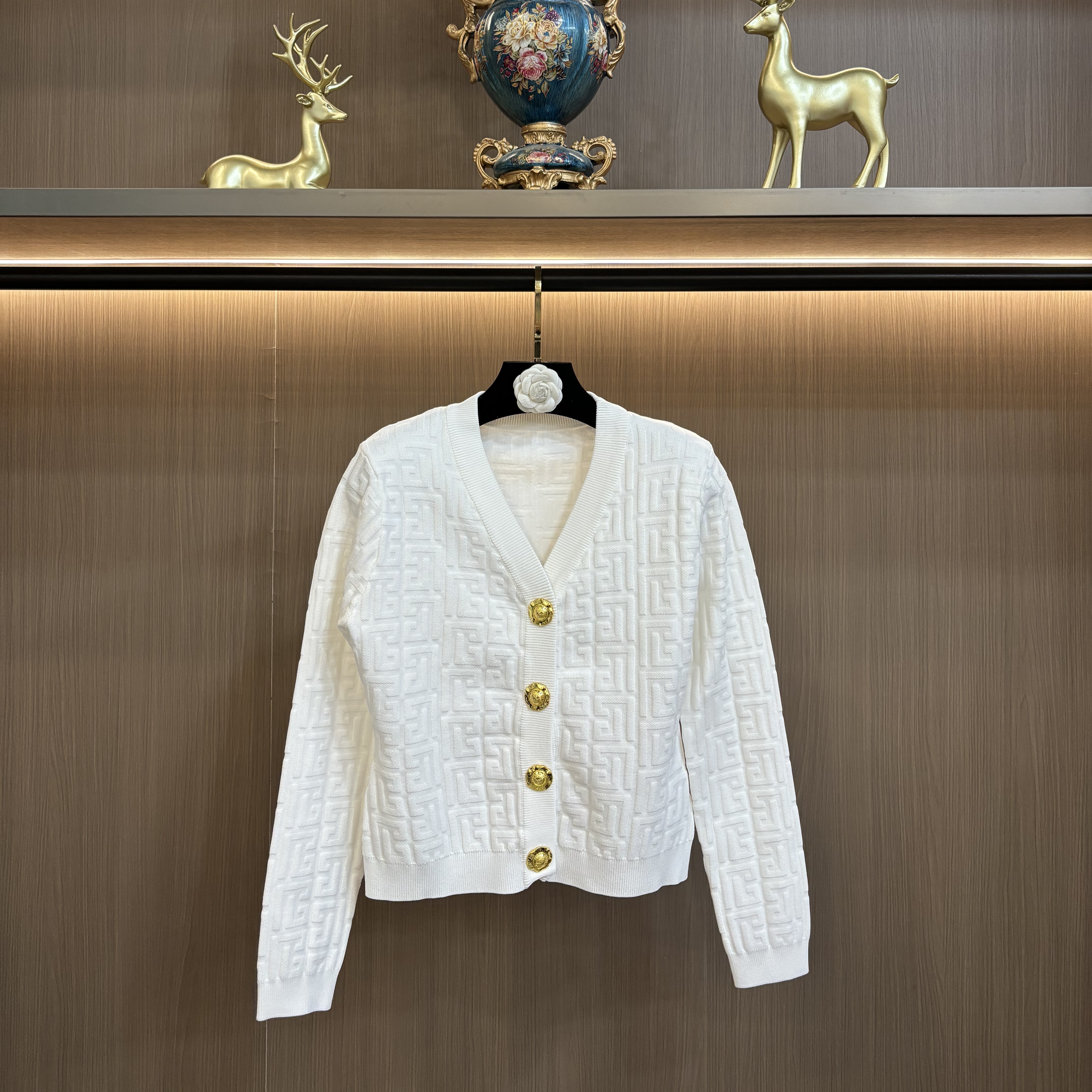 25565洋气时尚秋冬长袖绣花提花毛呢休闲小众轻奢气质