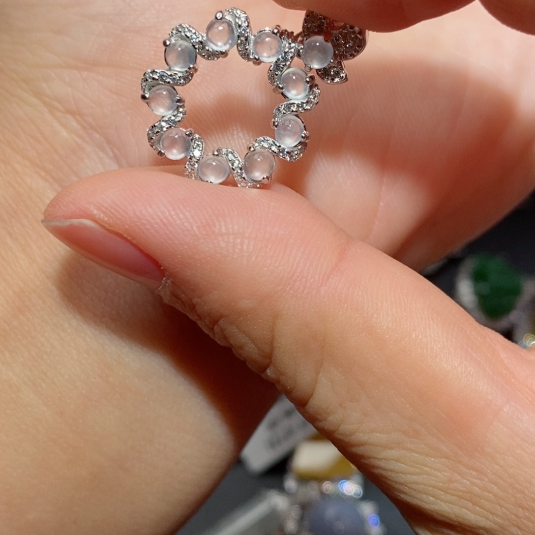 翡翠颈饰银S925镶嵌n j k l