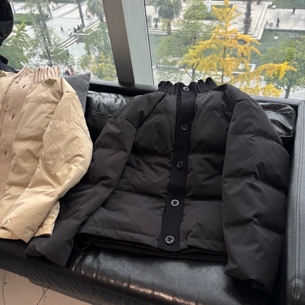 【折扣款90鸭】Mesoo门店同款立领针织廓形羽绒夹克外套0086