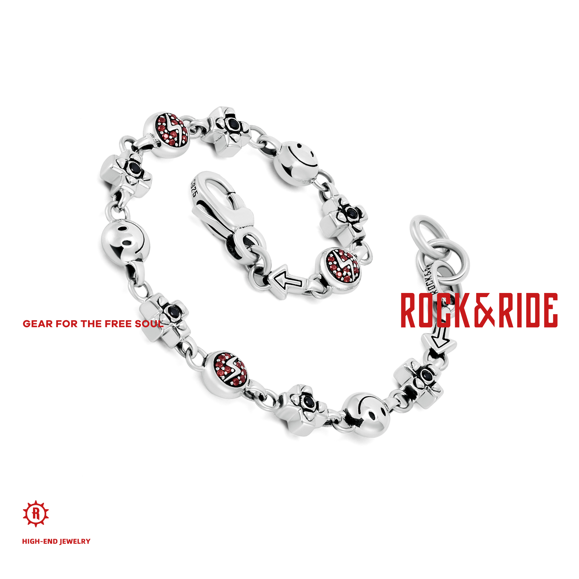ROCK&RIDE 925银合成锆石手链 【新品上市】自由乐园手柄手链 轻奢
