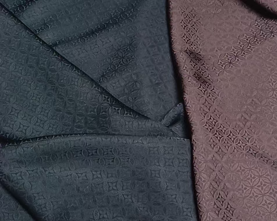 角萝  铜钱黑咖  新中式角萝  数码印花面料