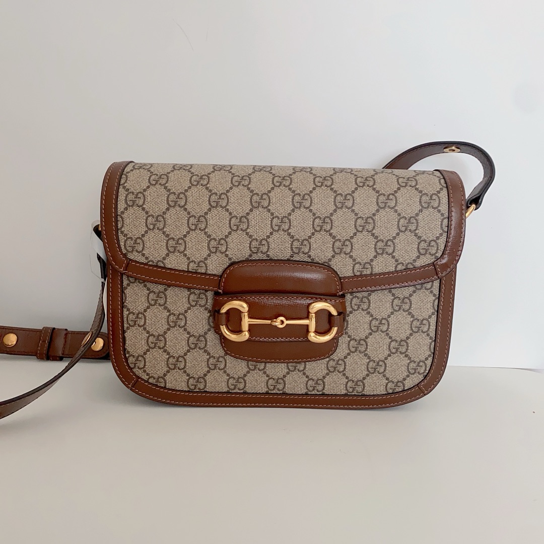 95新 GUCCI/古驰 1955马鞍包中号单肩包15980783