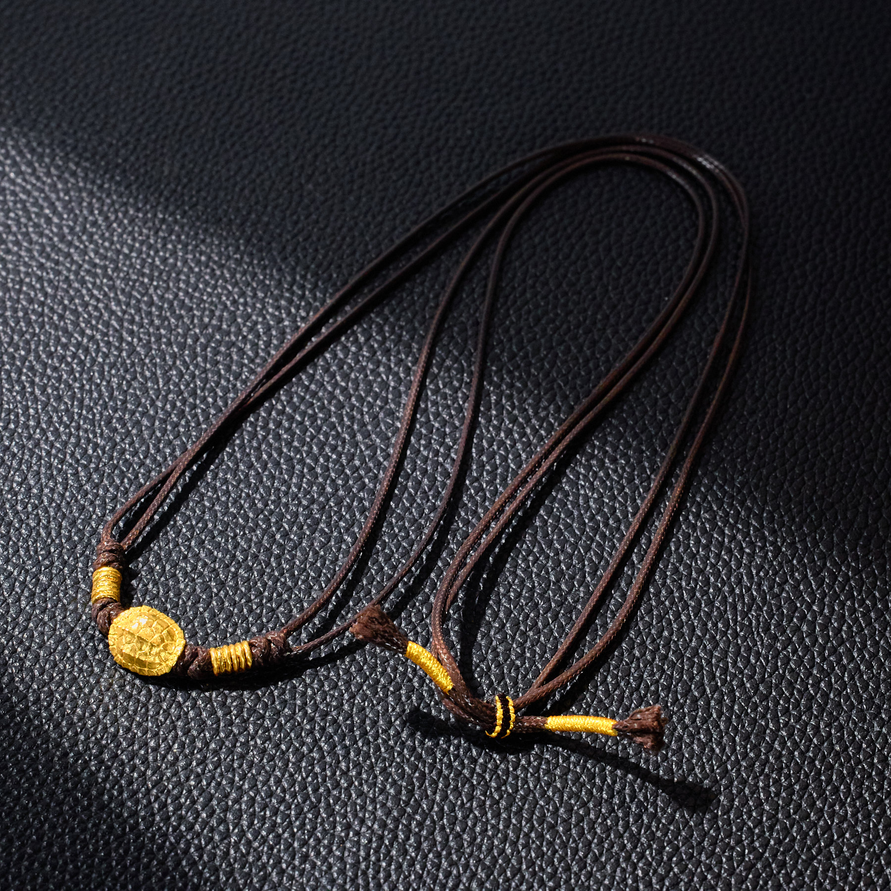 【歪歪】（素金）龟背盘缠项链*18K金镶嵌（多样性发一）XB-J60371