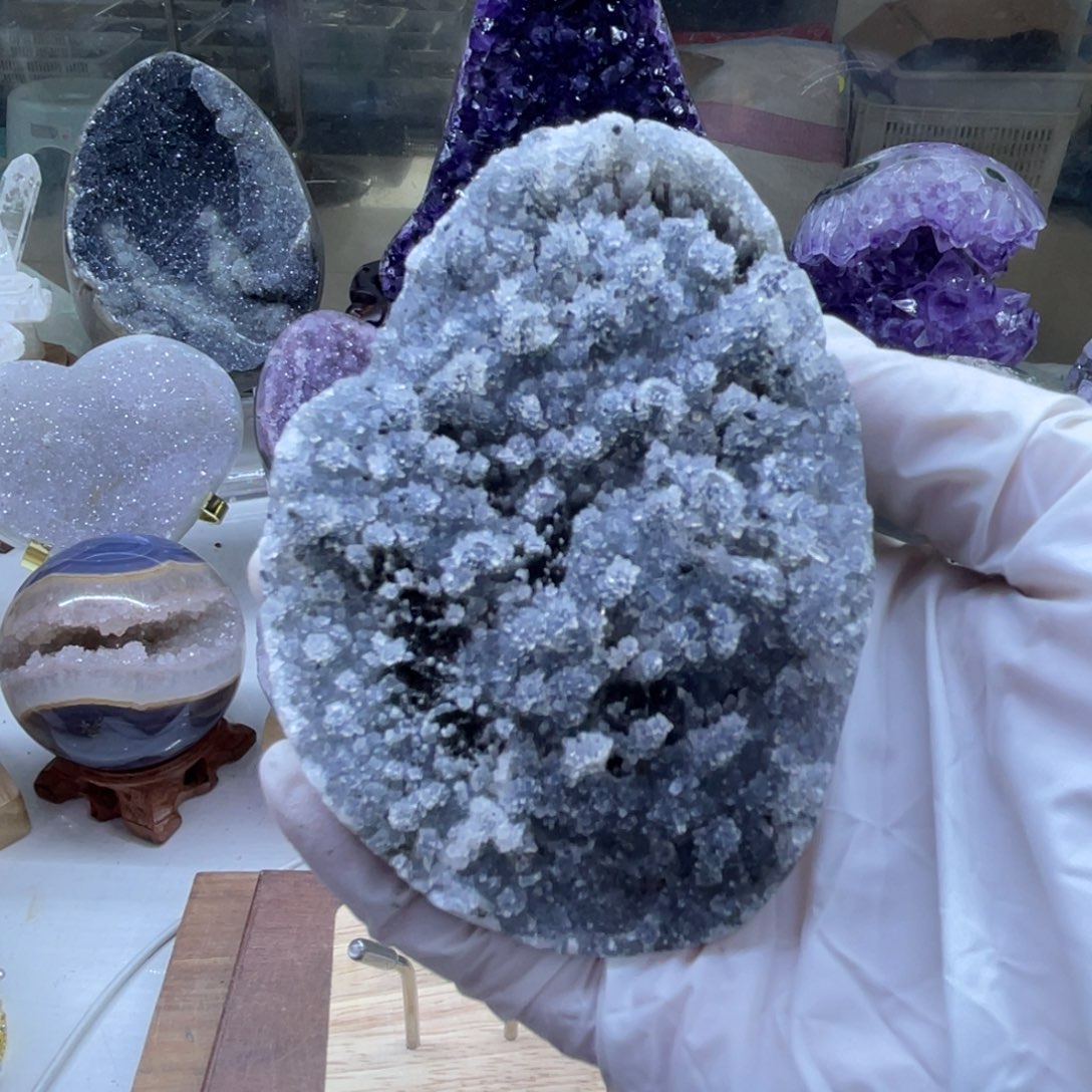 银S925镶嵌紫晶大型摆件（非配饰）