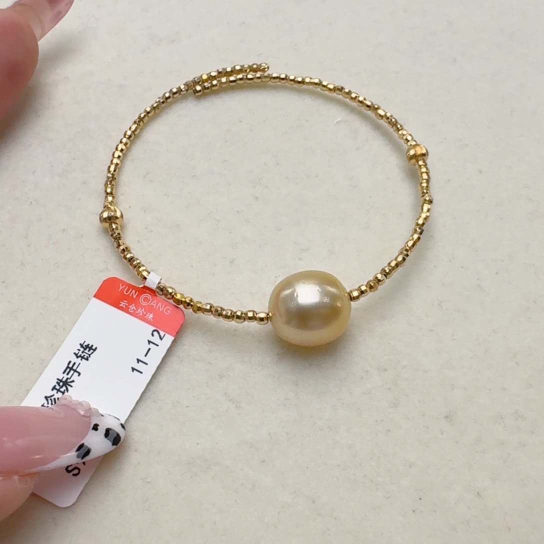 银S925镶嵌手链海水珍珠@@js002