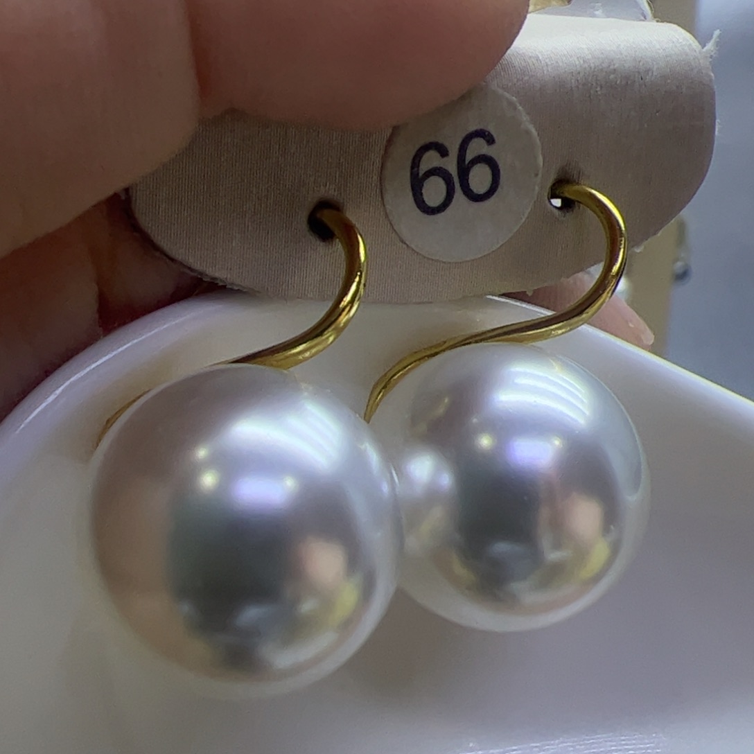 淡水珍珠耳饰18K金镶嵌