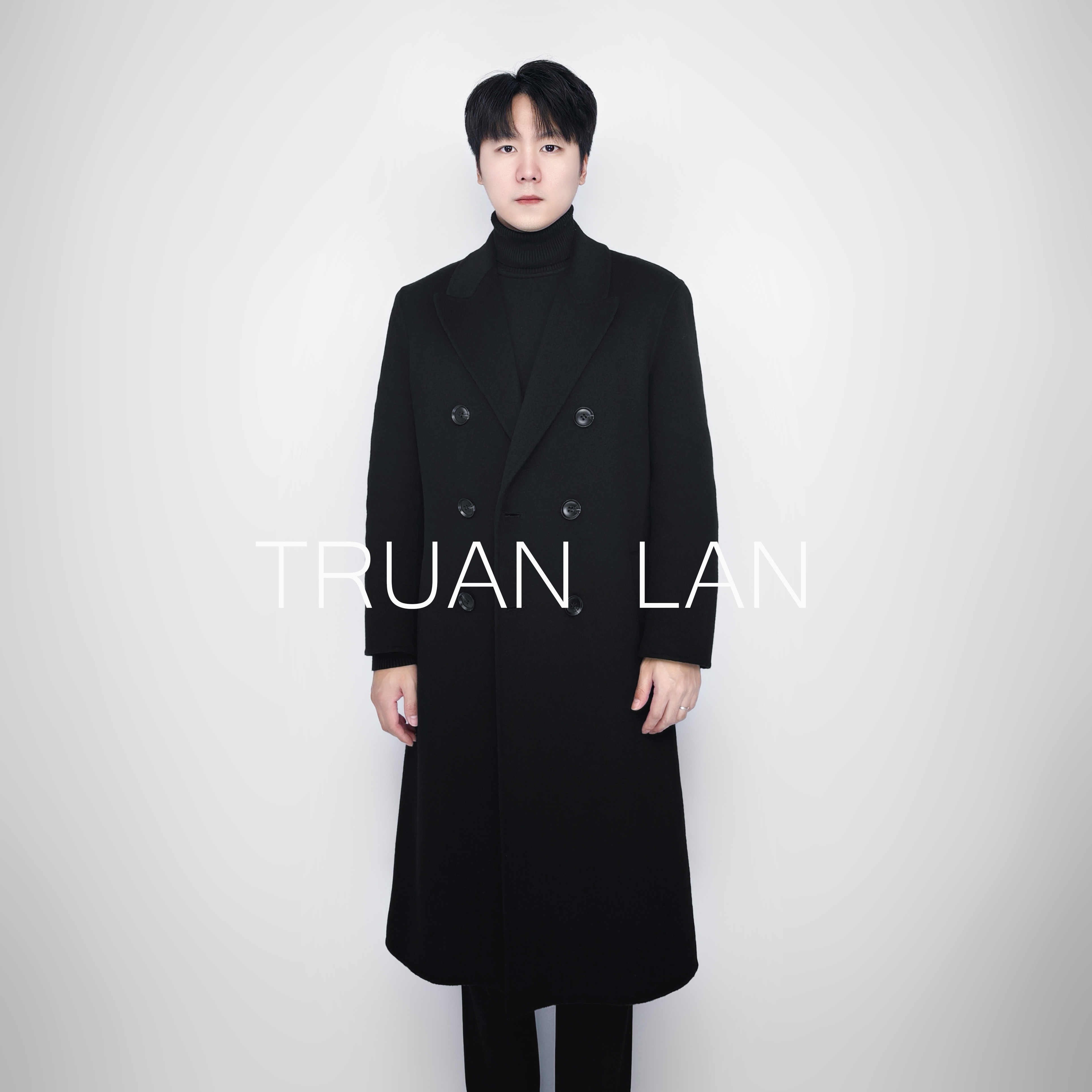 【TL】秋冬新款韩系双面100羊毛大衣男黑色长款双排扣呢子男外套