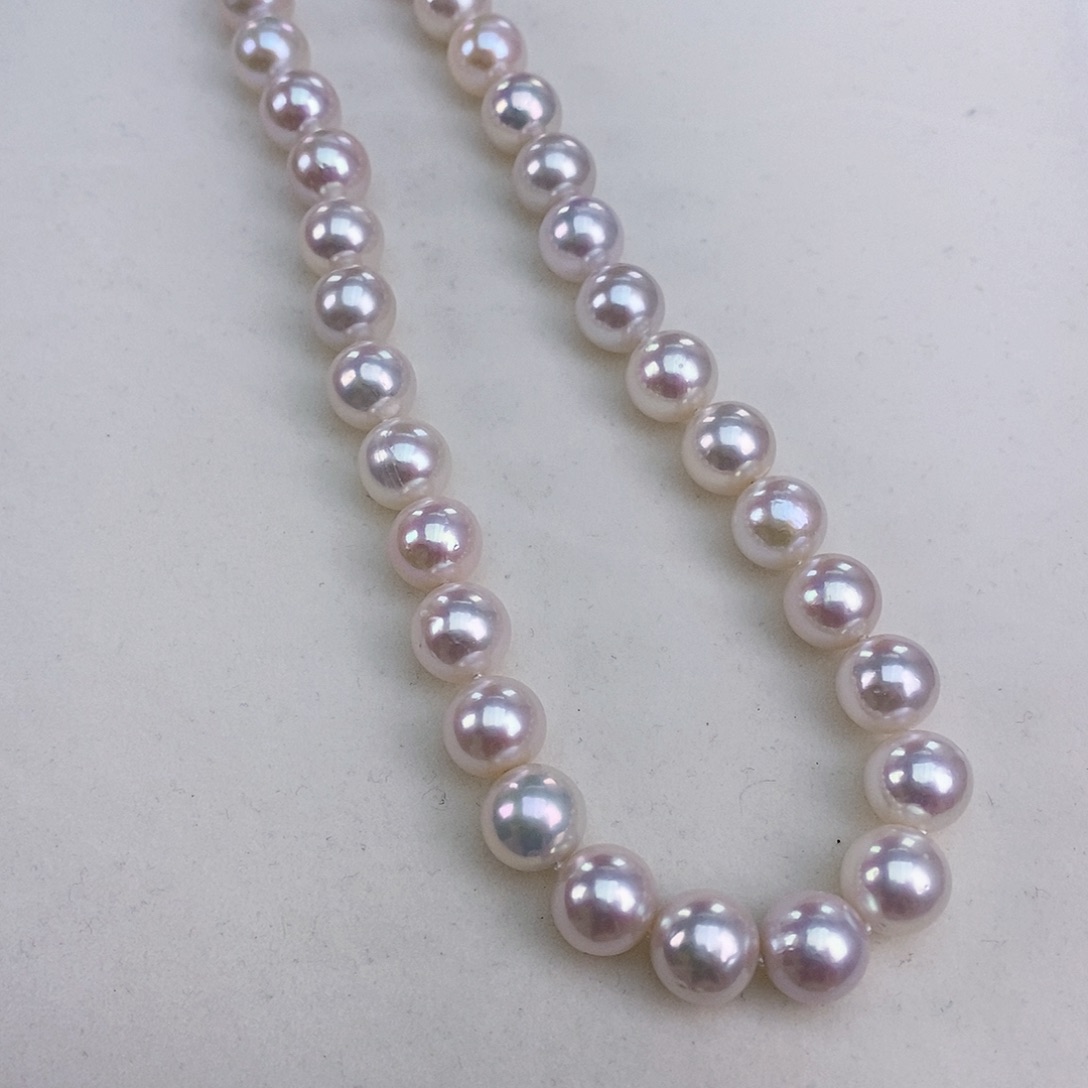 淡水珍珠银S925镶嵌颈饰10-11正圆炫彩毕业级珠光