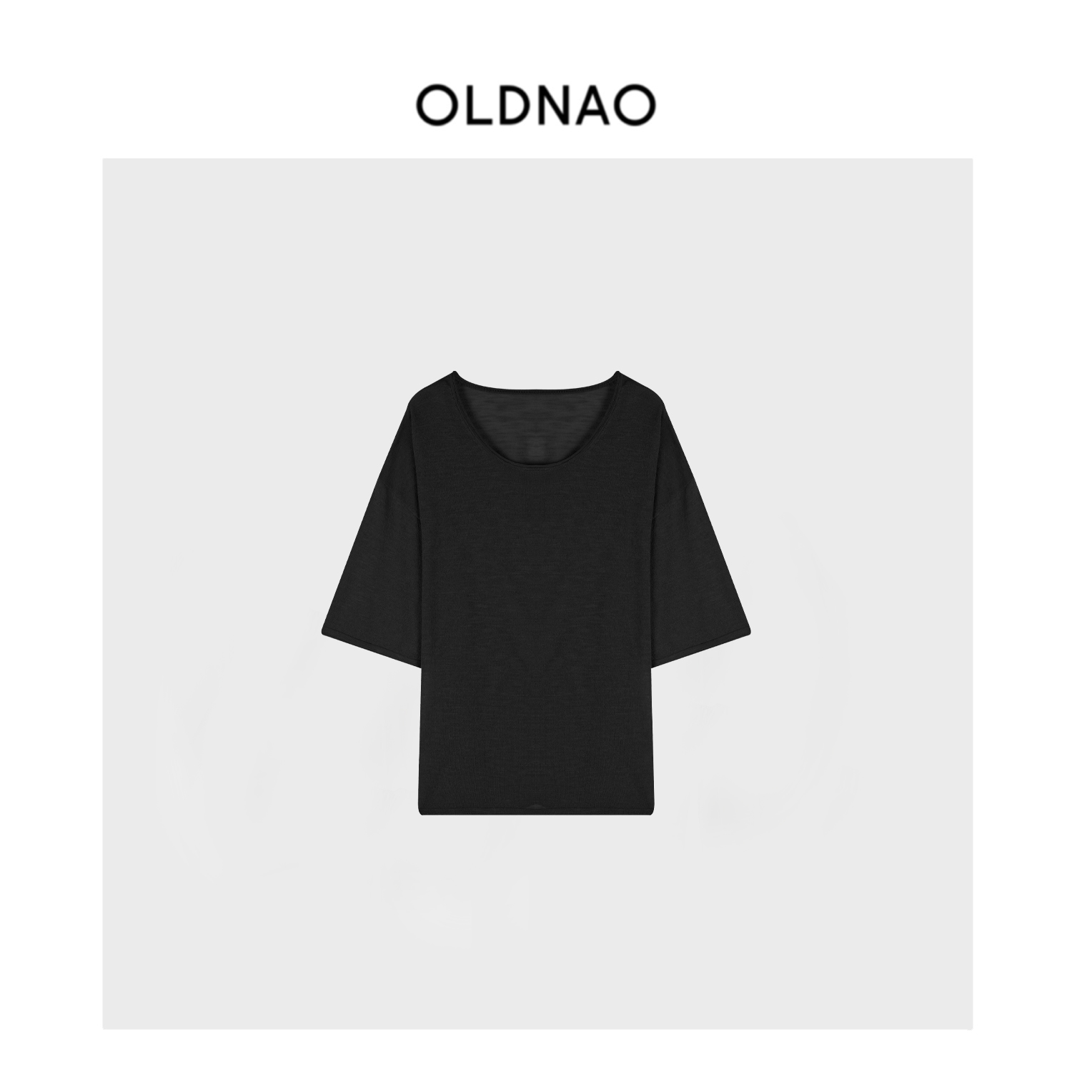 【OLDNAO】品牌订单线天丝亚麻卷边懒人针织短袖T恤-TT-BK21