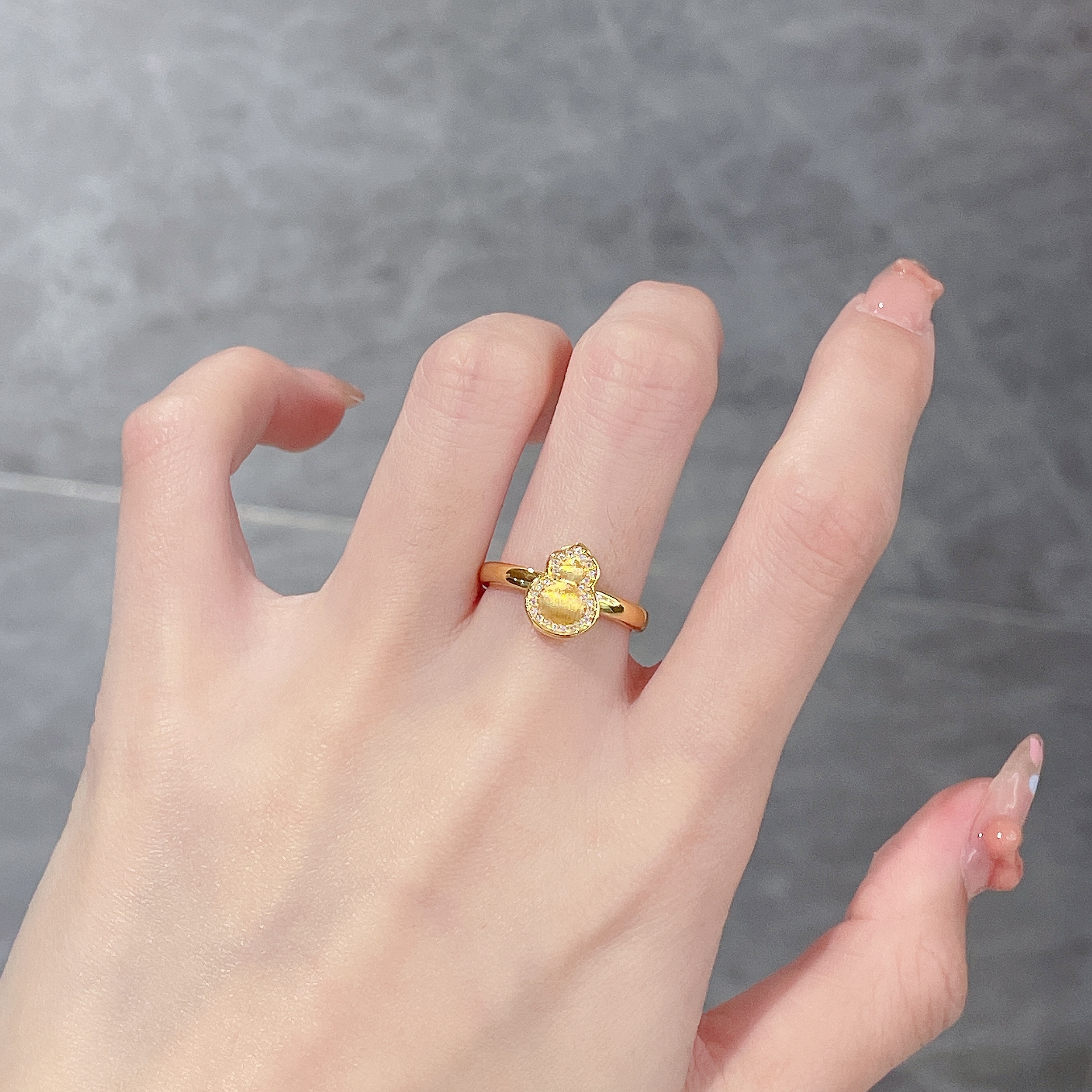足金999 黄金首饰 5D莫桑拉丝葫芦戒指 轻奢经典黄金戒指
