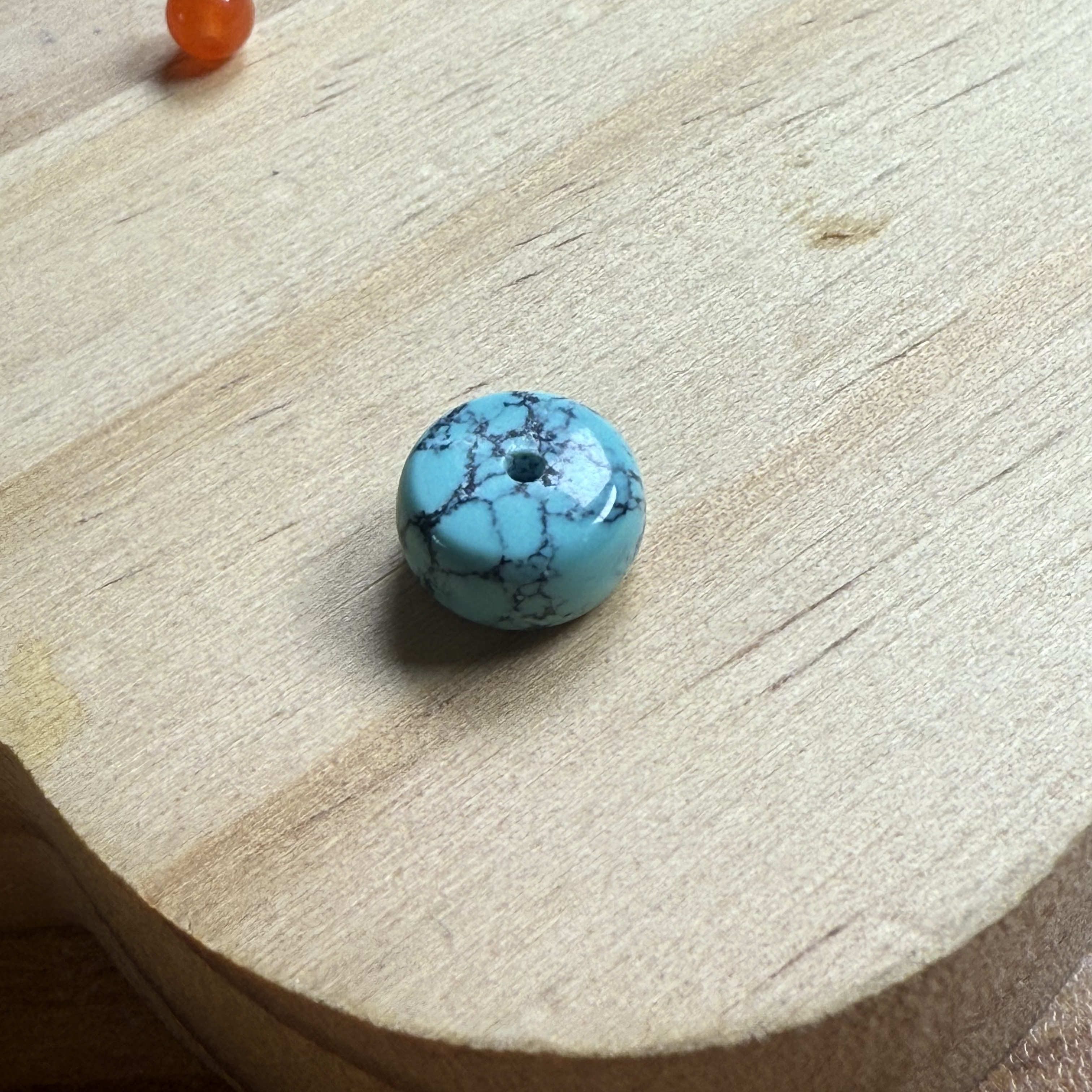 湖北十堰原矿高瓷绿松石高瓷蓝墩子配饰9.4×9.7mm保真正品