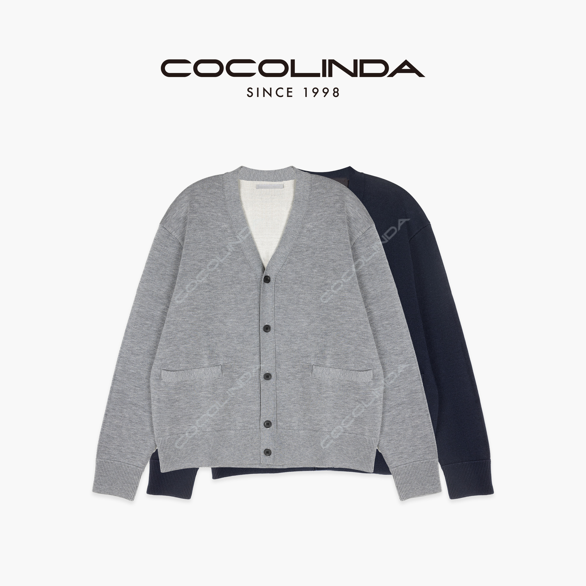 COCOLINDA|【双面双织】空气层提花工艺 老钱风CP款加厚开衫 C2078