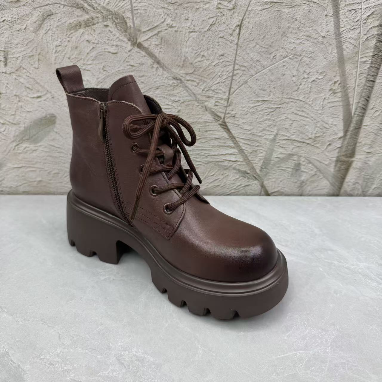 短靴女女靴子（牛皮）53424-7808 绒 