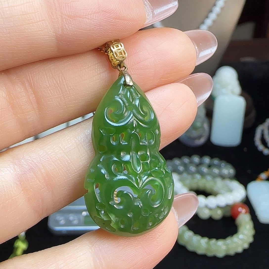 和田玉银S925镶嵌颈饰定制发货