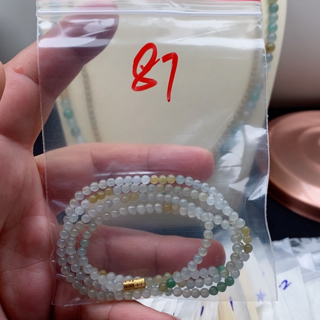 定制翡翠未镶嵌翡翠珠链