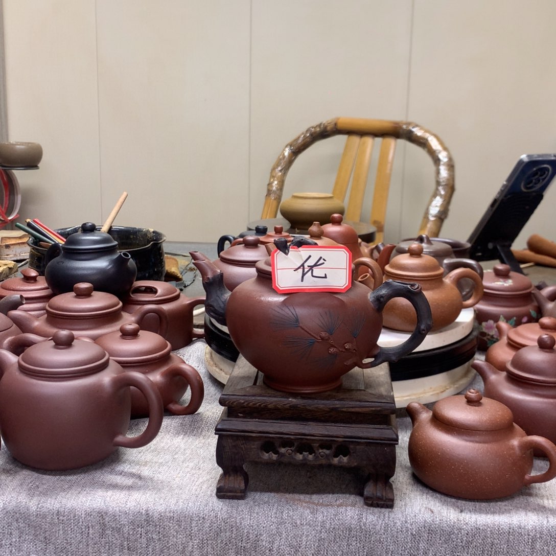 埃***艇茶壶紫泥松针报春半手工制作