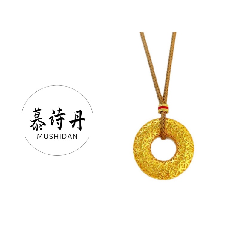 铜合金布艺项链 平安扣民族风女极简风毛衣链